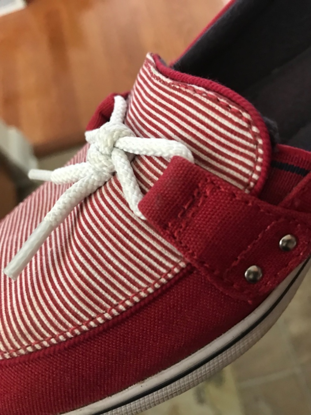 Grasshoppers 7 7.5M Women's Red & White Slip-On Keds style Boat Shoes Clean! - Picture 7 of 11